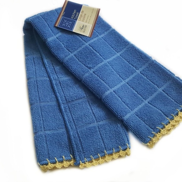 Blue & Yellow Kitchen Towel & Oven Mitt-Handmade - Picture 4 of 7